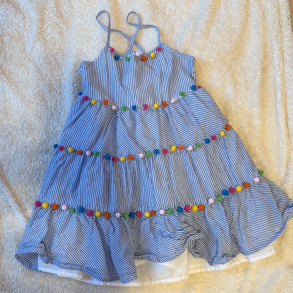 Tommy Bahama Blue Striped Kids Dress with Colorful Accents